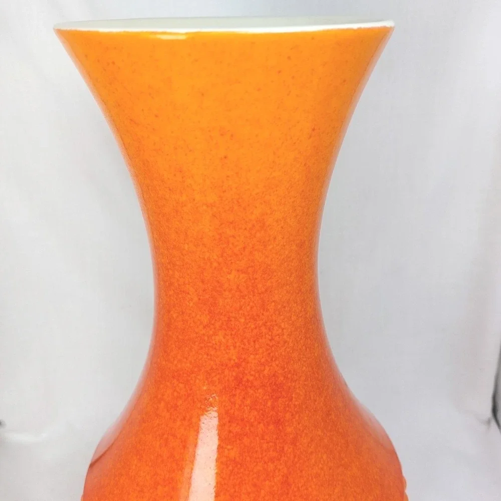 Royal Haeger‎ Mid Century Vase Orange Ombre Etruscan Ceramic Artichoke 13